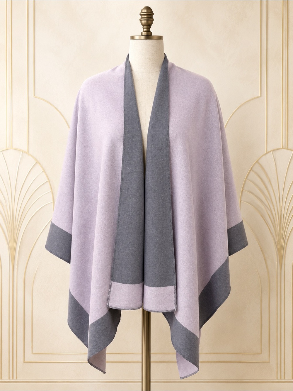 🆕😍Lux Lite Pink /Lite Gray Reversable 2 Tone Cape
